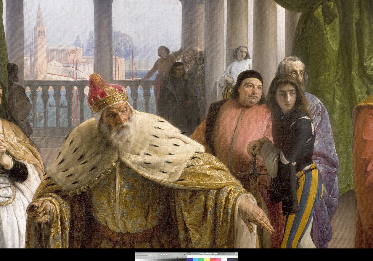 Ostatnie spotkanie Jacopo Foscariego z rodziną przed wygnaniem, 1838-40 autorstwa Francesco Hayez