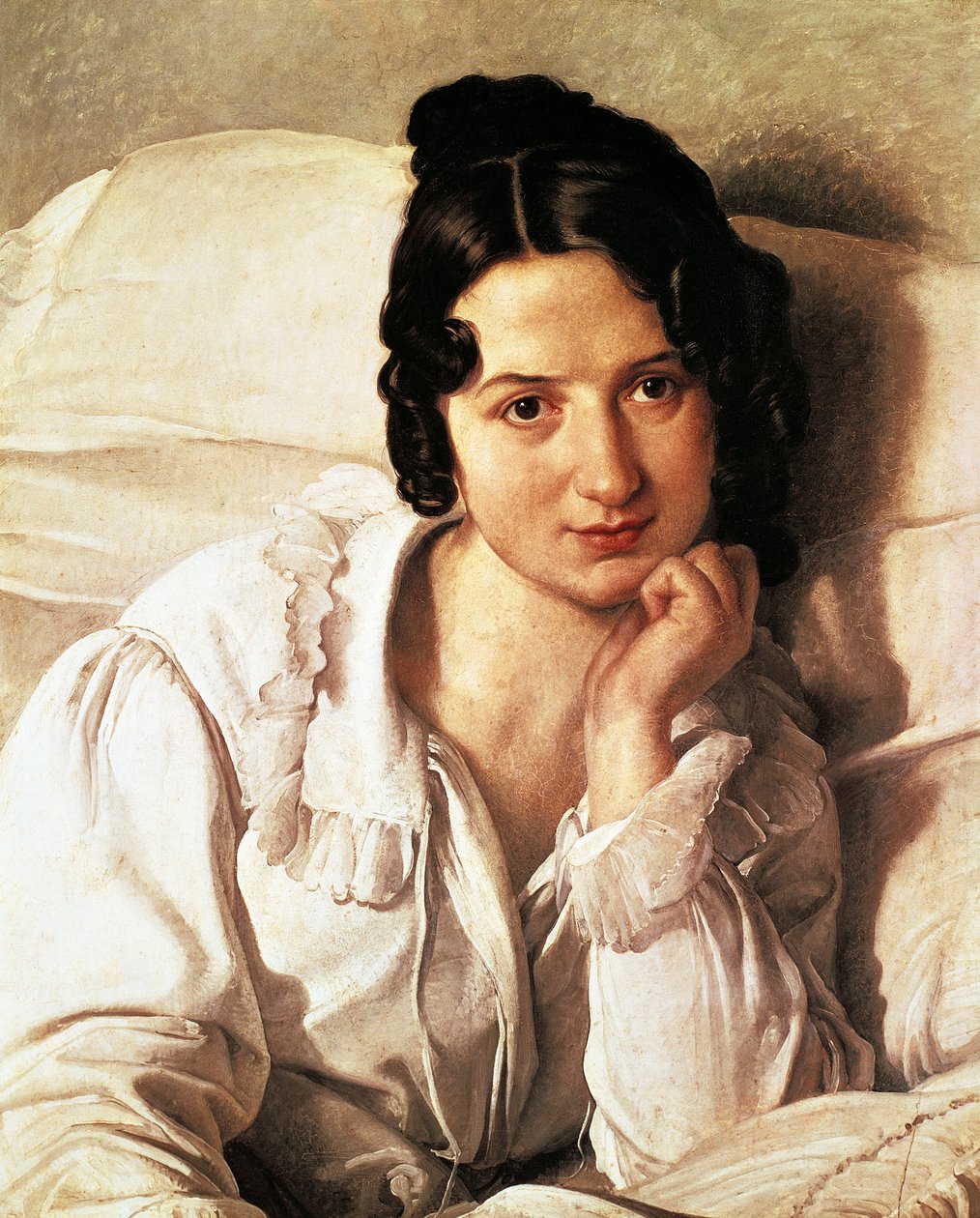 Chora kobieta, portret Karoliny Zucchi pędzla Francesco Hayez (1791-1882), olej na płótnie, 60x495 cm autorstwa Francesco Hayez