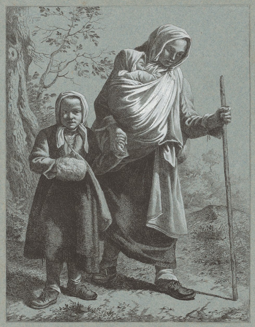 Chłopka z dwójką dzieci, 1764. autorstwa Francesco Londonio