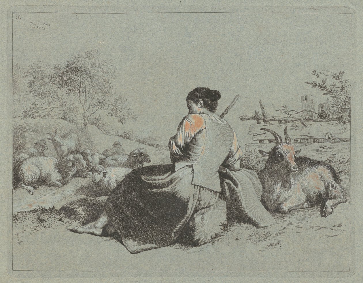 Siedząca pasterka, 1762. autorstwa Francesco Londonio