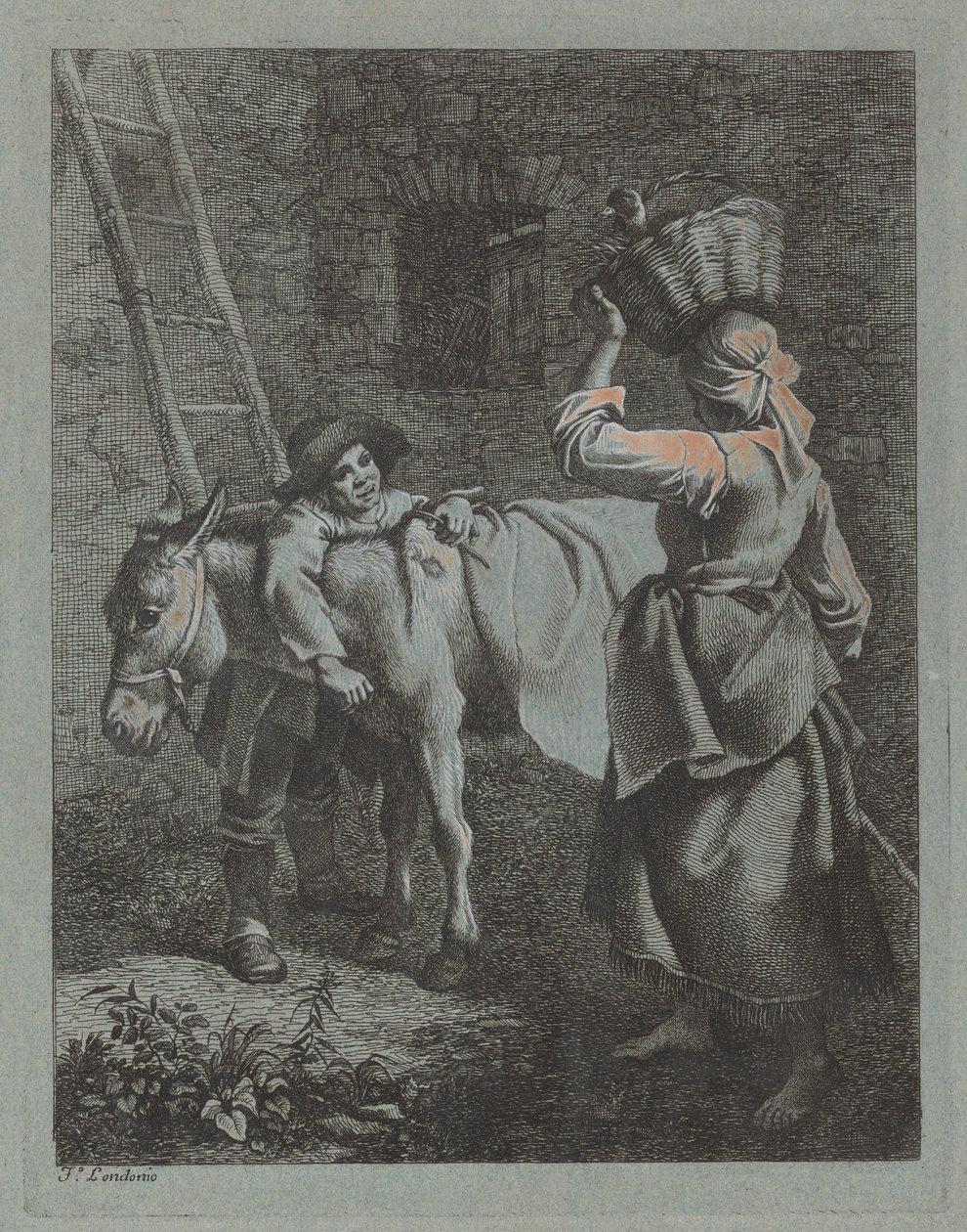 Pasterz rozmawiający z wieśniaczką, 17601764. autorstwa Francesco Londonio