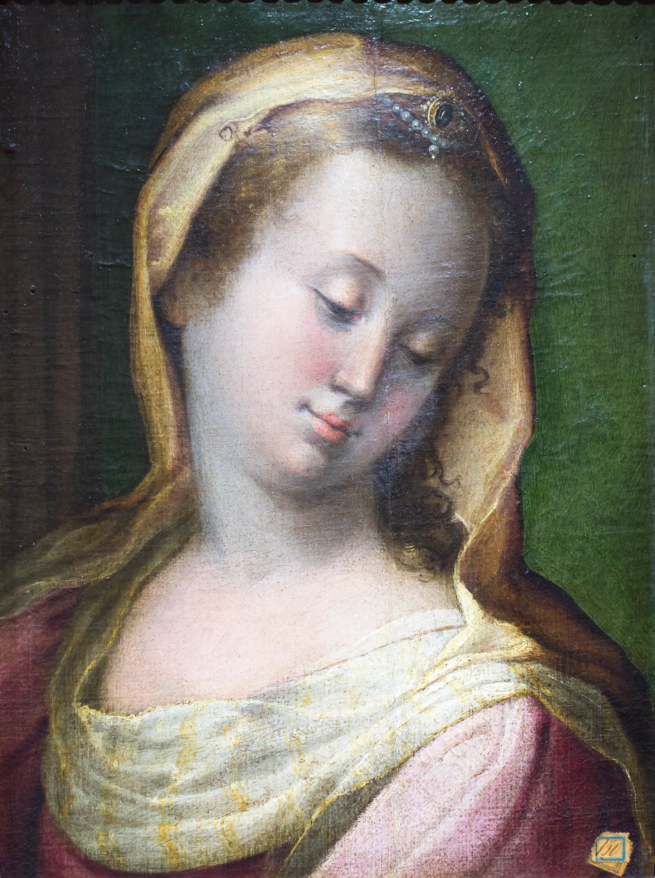 Głowa Madonny (olej na płótnie) autorstwa Francesco Longhi