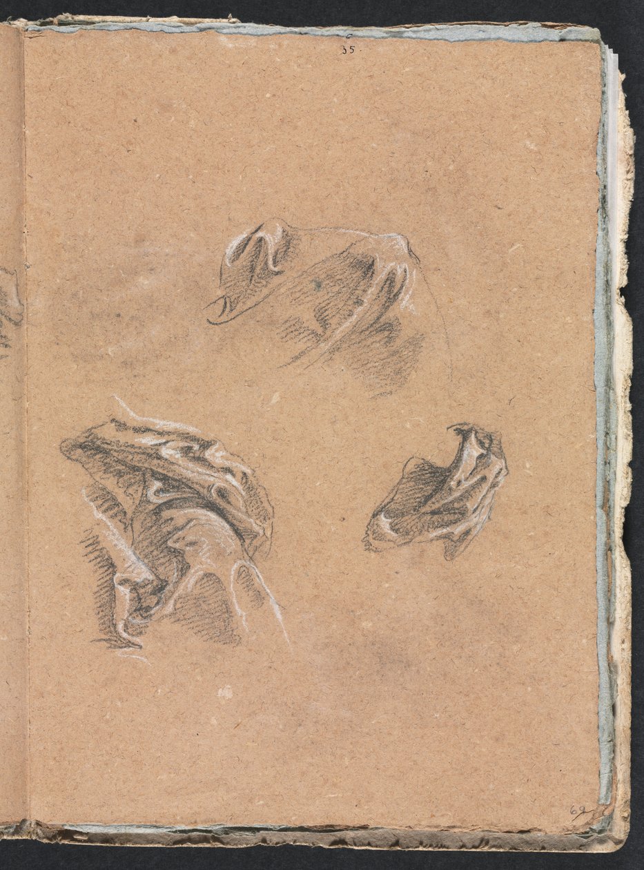 Szkicownik werona: Studia draperii strona 69, 1760. autorstwa Francesco Lorenzi