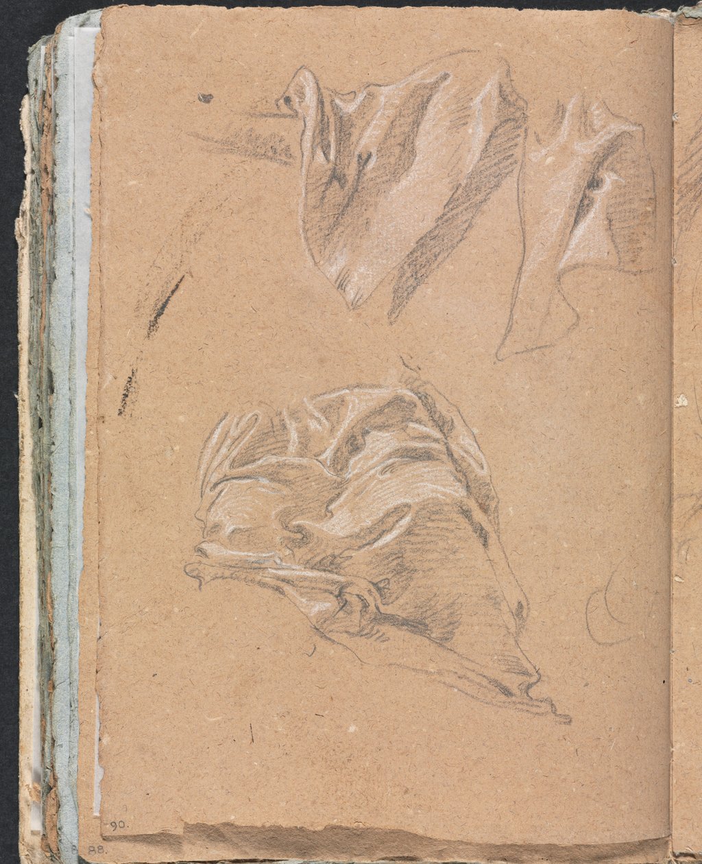 Szkicownik werona: Studia draperii strona 90, 1760. autorstwa Francesco Lorenzi