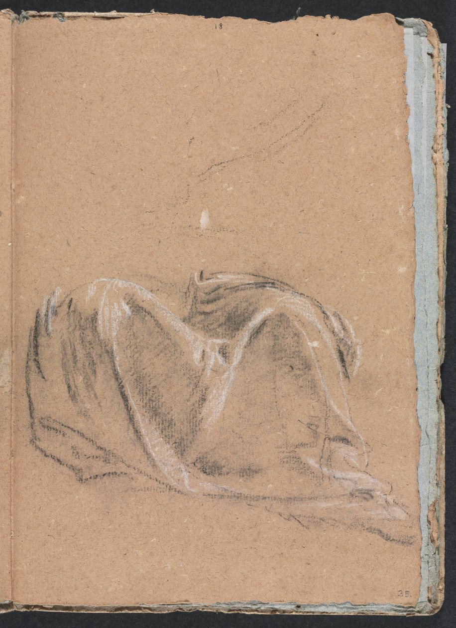 Szkicownik werona: studium draperii, strona 35, 1760. autorstwa Francesco Lorenzi