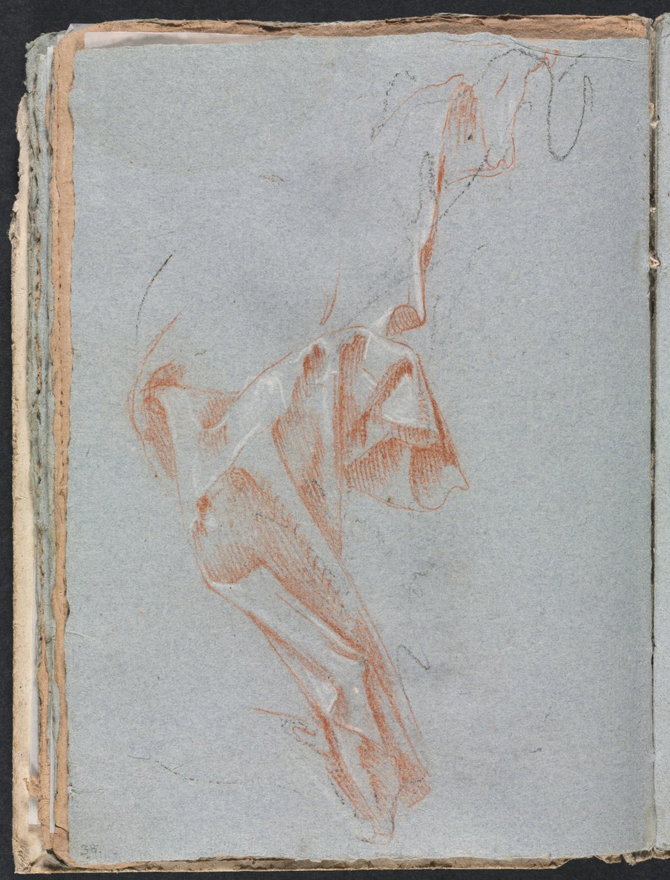 Szkicownik werony: studium draperii, strona 38, 1760. autorstwa Francesco Lorenzi