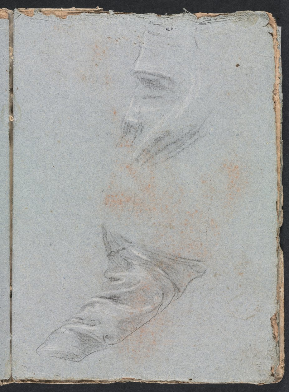 Szkicownik werona: studium draperii, strona 39, 1760. autorstwa Francesco Lorenzi