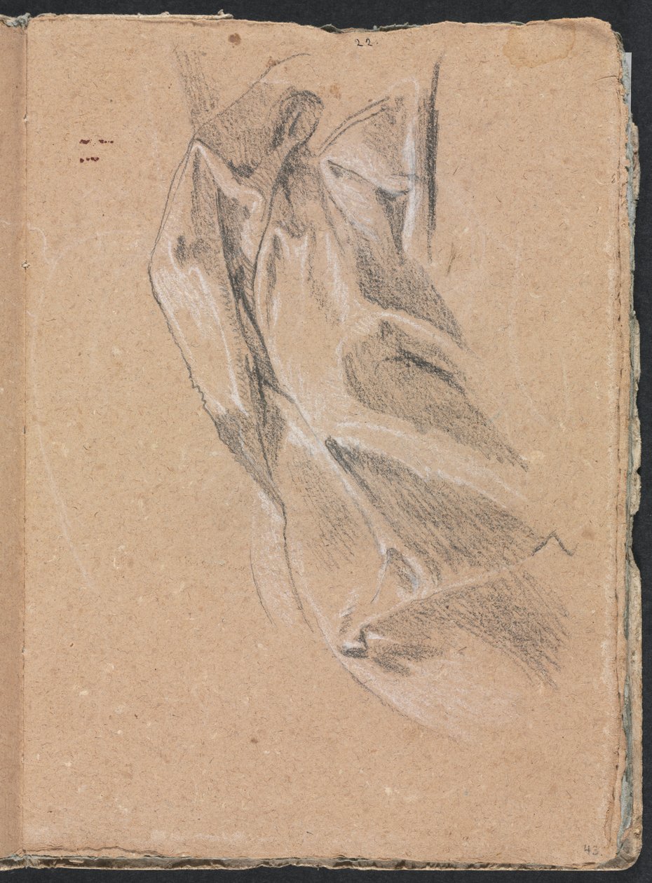 Szkicownik werona: studium draperii, strona 43, 1760. autorstwa Francesco Lorenzi
