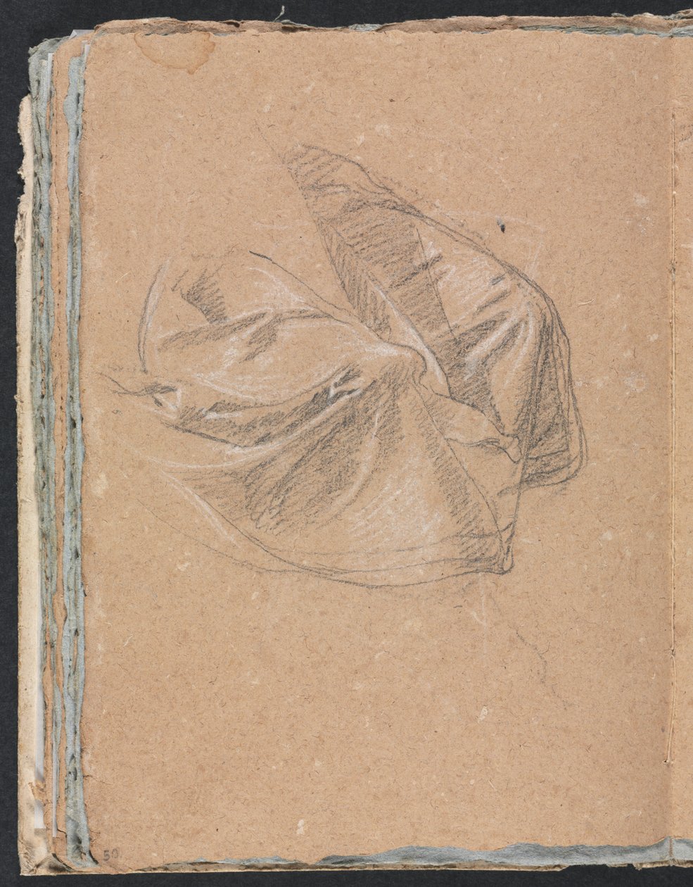 Szkicownik werona: studium draperii, strona 50, 1760. autorstwa Francesco Lorenzi