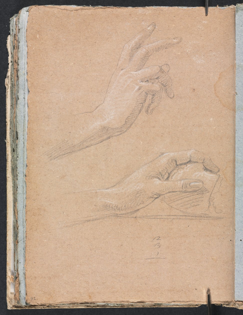 Szkicownik Verona: Hands page 92, 1760. autorstwa Francesco Lorenzi