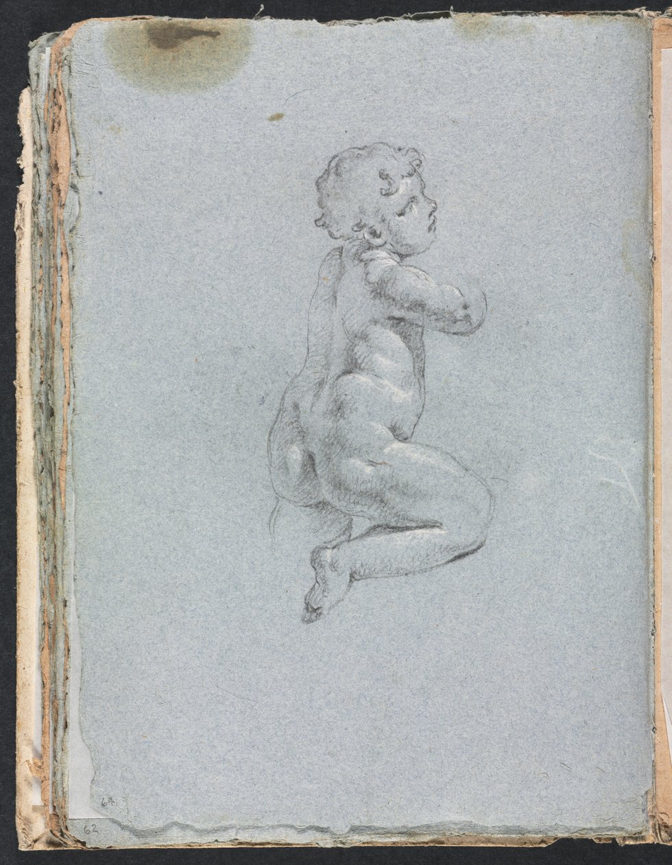 Szkicownik Verona: Putto na stronie profilu 64, 1760. autorstwa Francesco Lorenzi