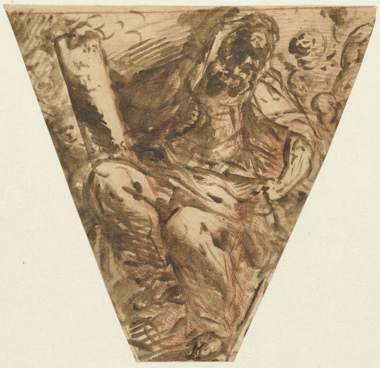 Boczne wypełnienie siedzącym apostołem autorstwa Francesco Maffei (attributed to)