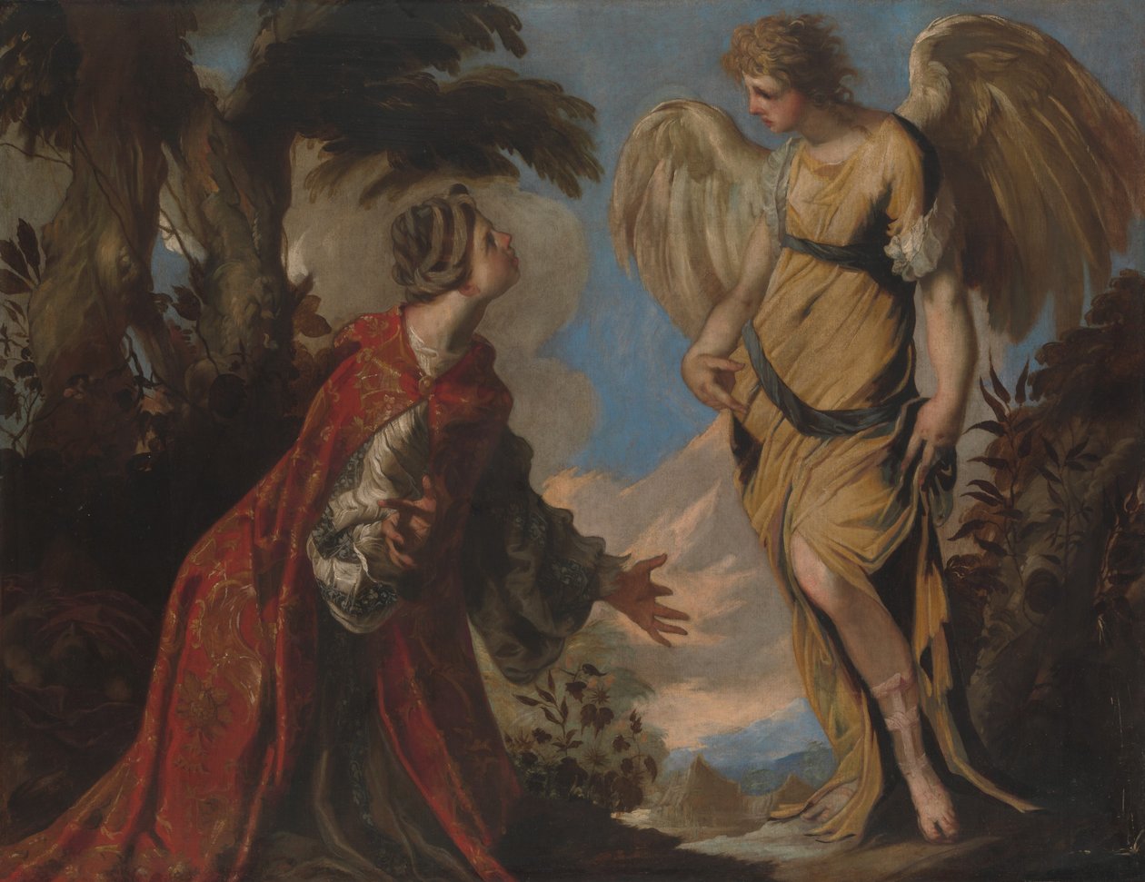 Hagar i Anioł, ca. 1657. autorstwa Francesco Maffei