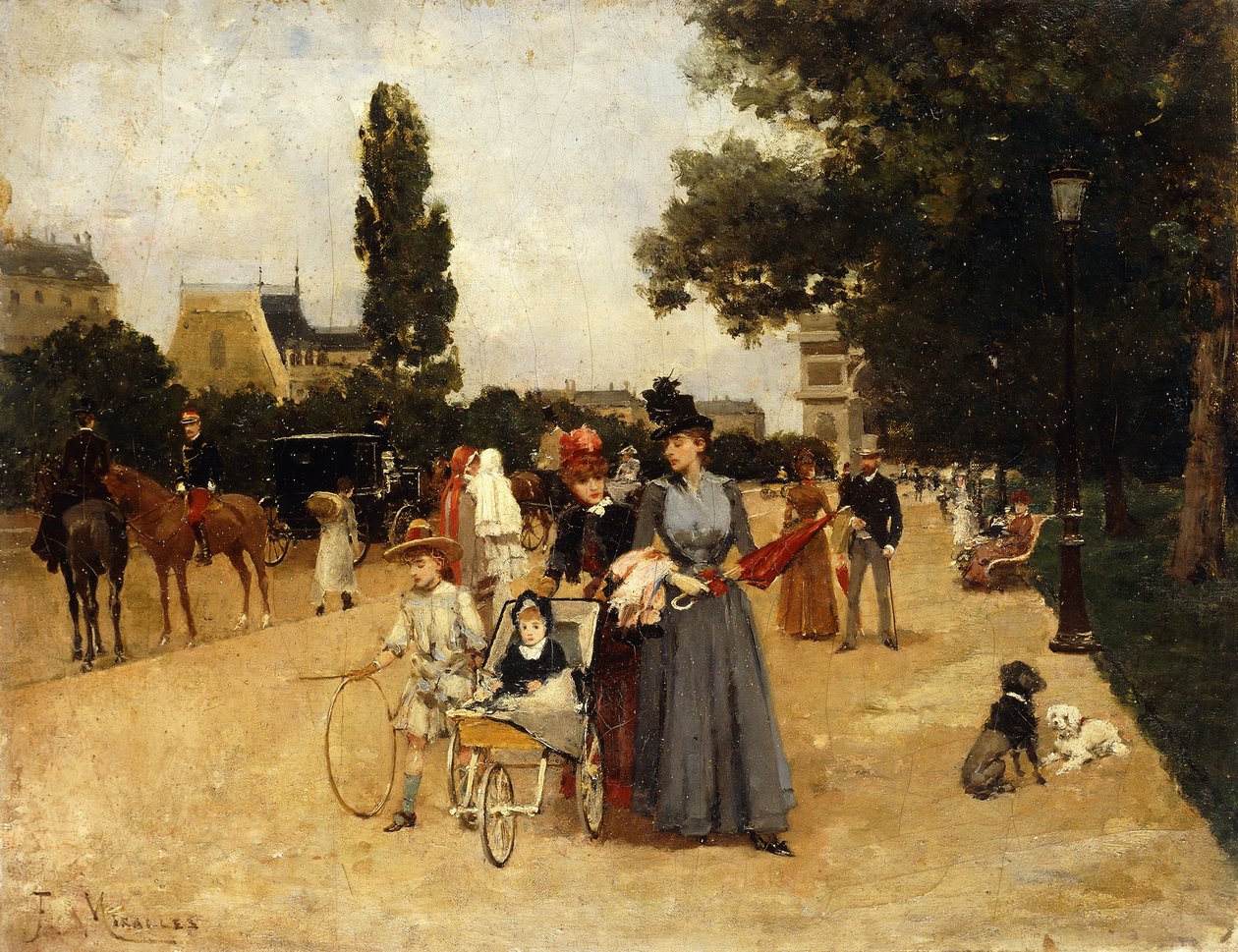 Avenue Foch z widokiem na Łuk Triumfalny, autorstwa Francesco Miralles Galaup