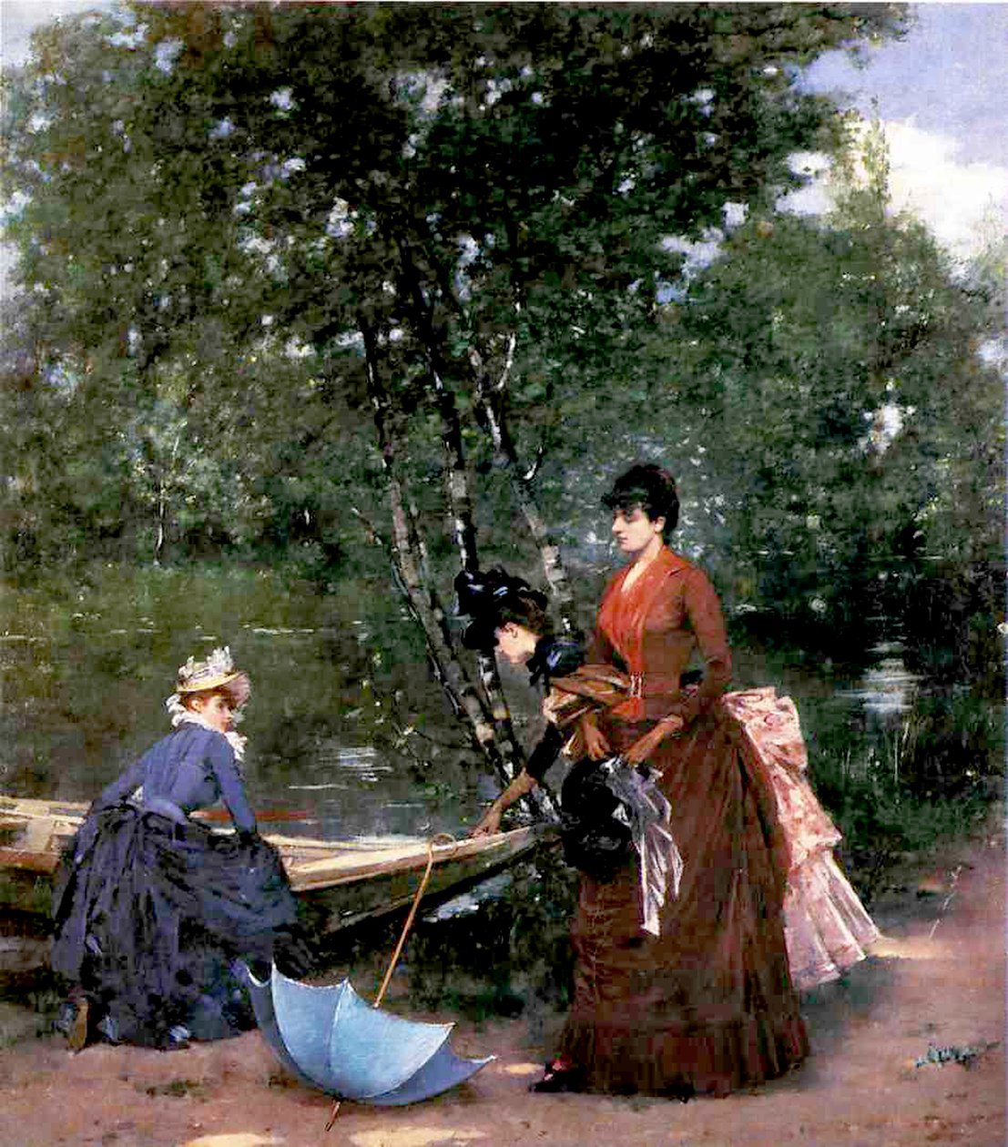 Panie w Bois de Boulogne, Paryż autorstwa Francesco Miralles Galaup