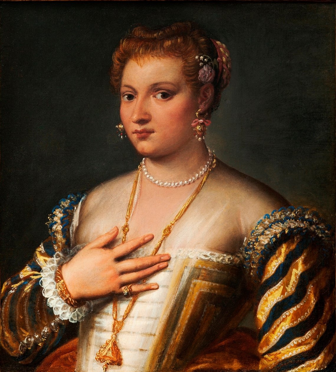 Portret młodej wenecjanki (olej na płótnie) autorstwa Francesco Montemezzano