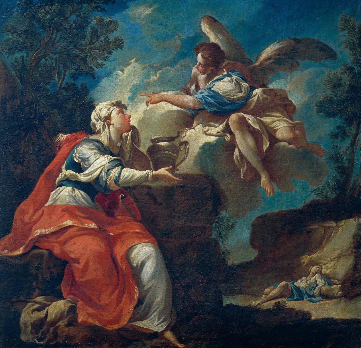 Anioł pociesza Hagar na pustyni autorstwa Francesco Monti