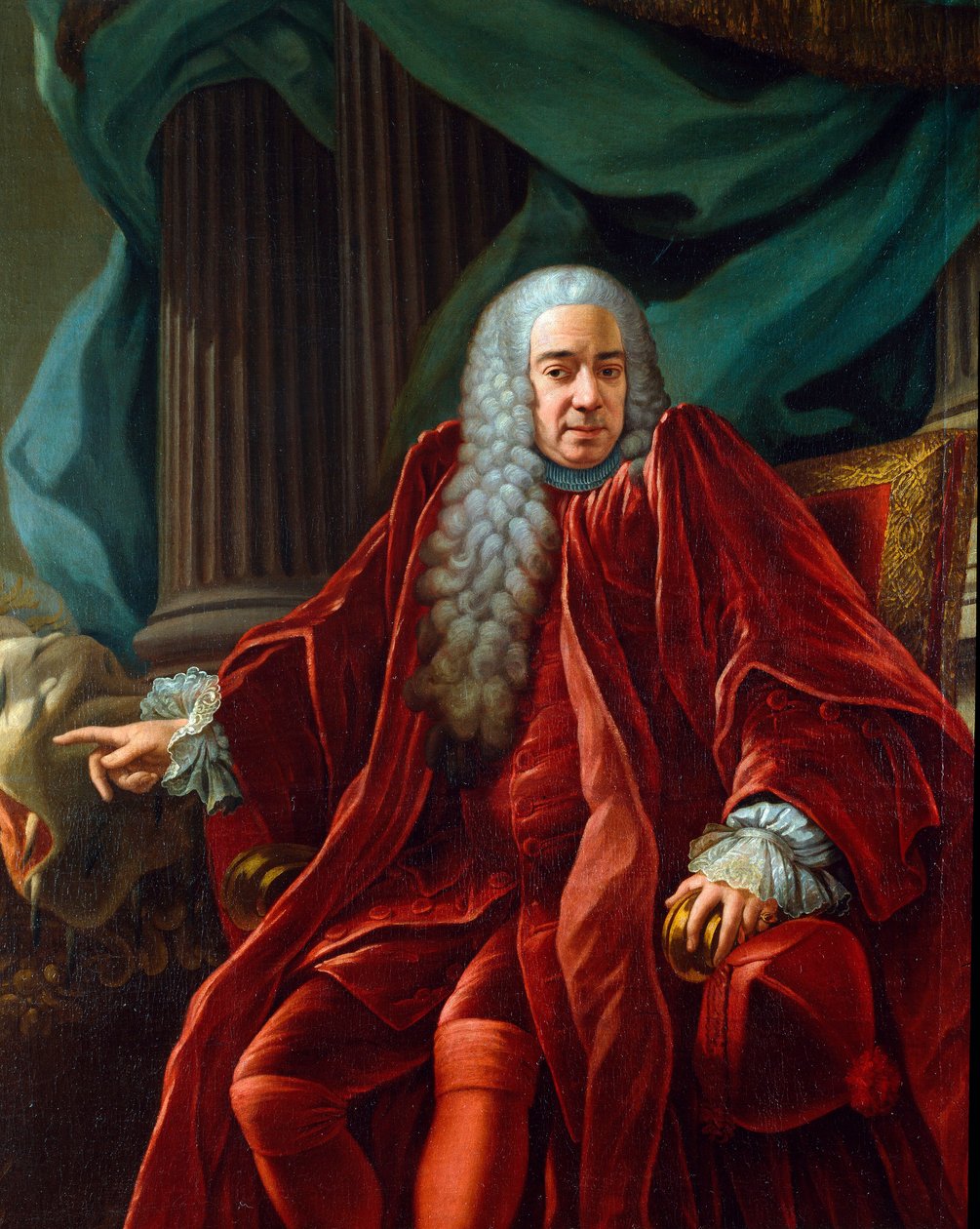 Portret Agostino Viale (1692-1777) doży Republiki Genowej od 1750 do 1752 Obraz Francesco Narice (ok. 1719-1785) ok. 1750 Słońce. 153x122 cm Sestri Levante, Galleria Rizzi autorstwa Francesco Narice