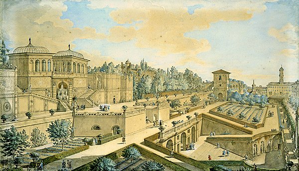 Widok na Rzym (akwarela na papierze) autorstwa Francesco Panini