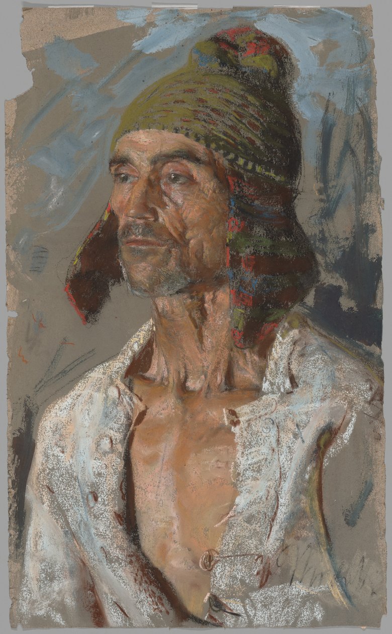 Pasterz (studium do „Ślubu”) (recto); Kobieta trzymająca dziecko (studium do „Przysięgi”) (verso) autorstwa Francesco Paolo Michetti