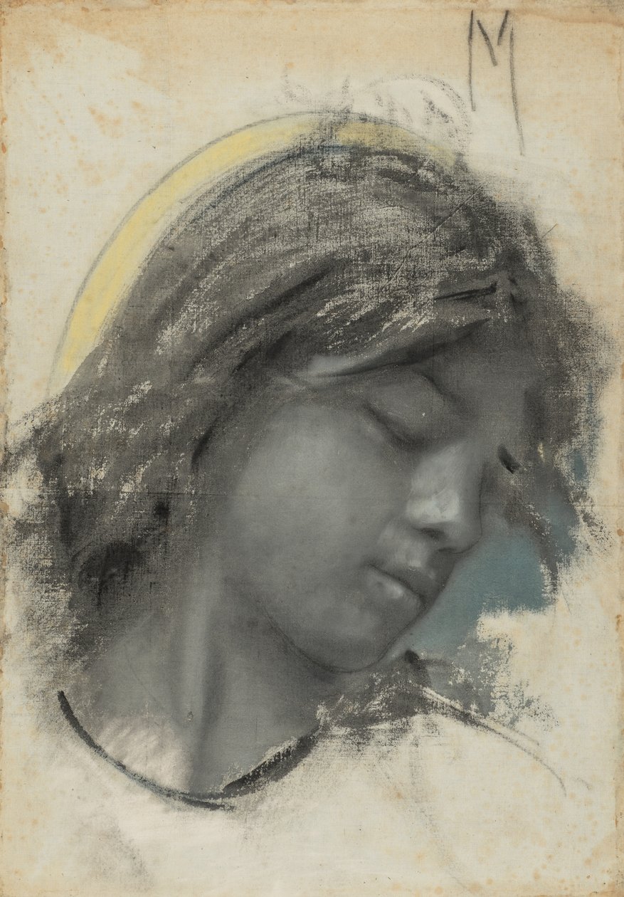 Głowa anioła (recto); głowa kobiety (verso) autorstwa Francesco Paolo Michetti