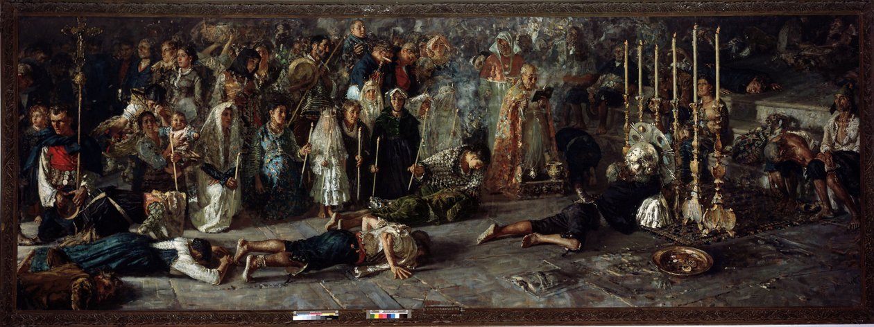 Il voto (Fete w hołdzie św. Pantaleon 27 lipca w Miglianico w Abruzzo, Włochy) - olej na płótnie autorstwa Francesco Paolo Michetti