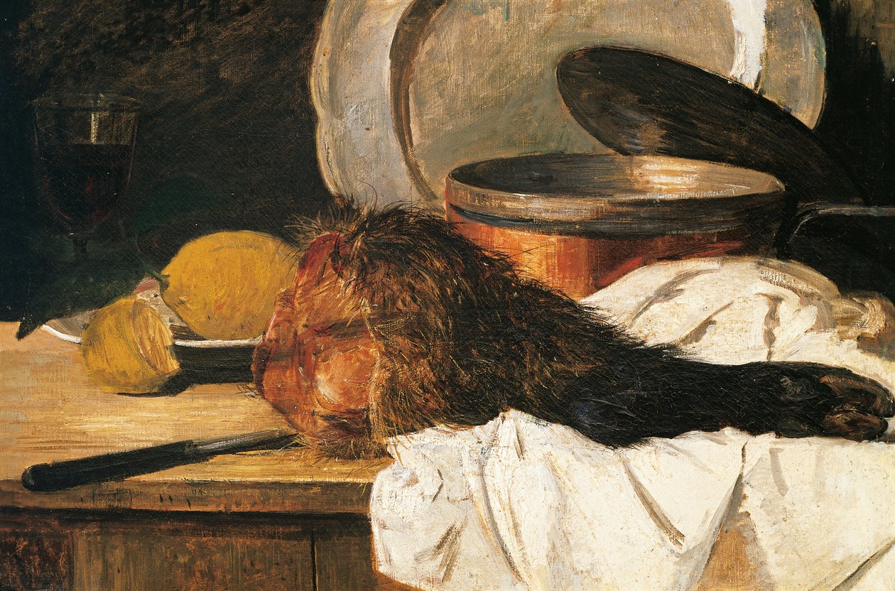 Martwa natura z nogą dzika (olej na płótnie) autorstwa Francesco Paolo Palizzi