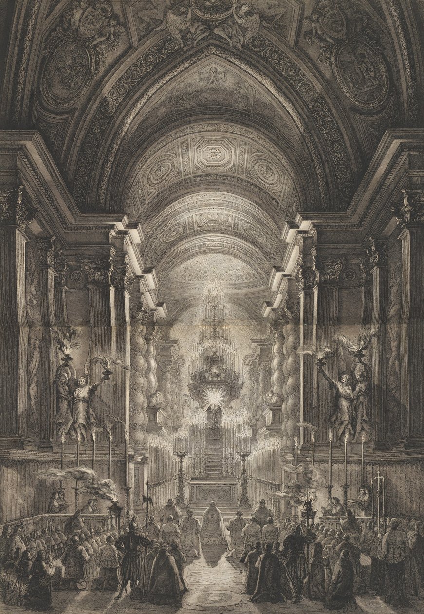 Ceremonia odbyła się w Cappella Paolina, Watykan, 1787. autorstwa Francesco Piranesi