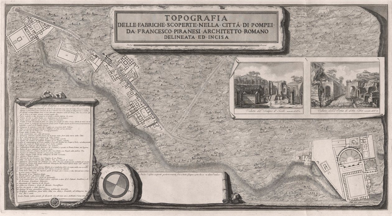 Topografia fabryk odkrytych w mieście? z Pompejów autorstwa Francesco Piranesi
