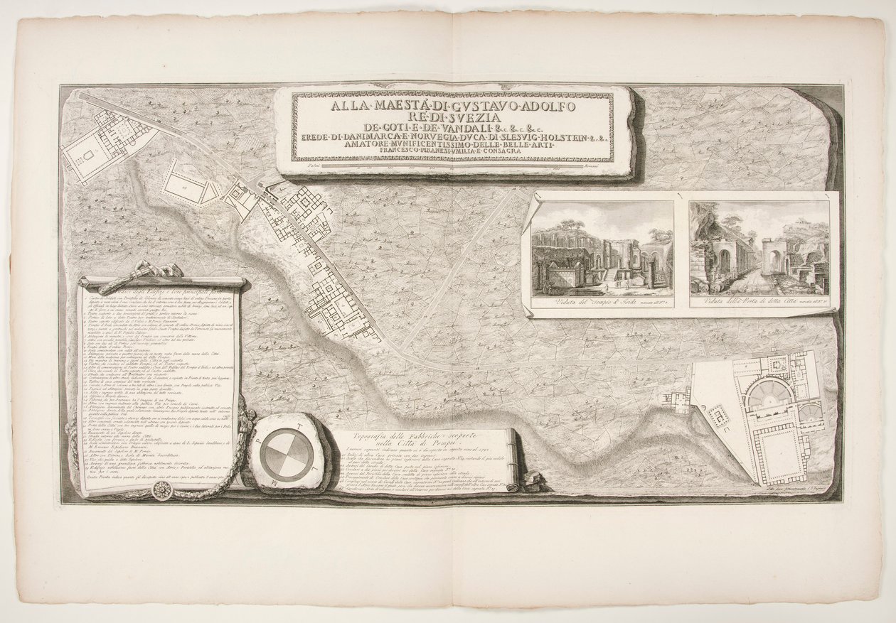 Topografia fabryk odkrytych w mieście? z Pompejów autorstwa Francesco Piranesi