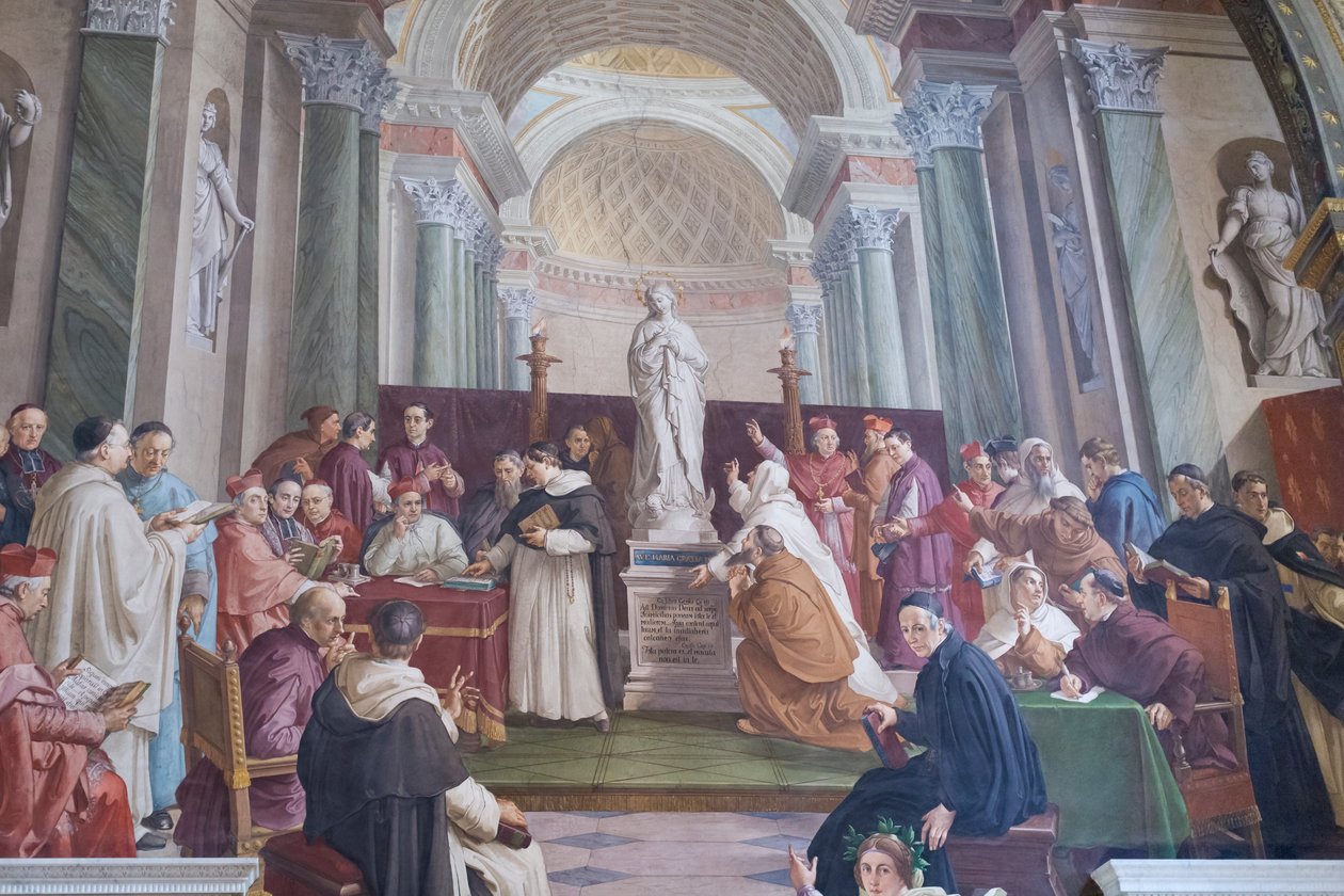 Discussão sobre a Imaculada Conceição (fresco) polonês autorstwa Francesco Podesti