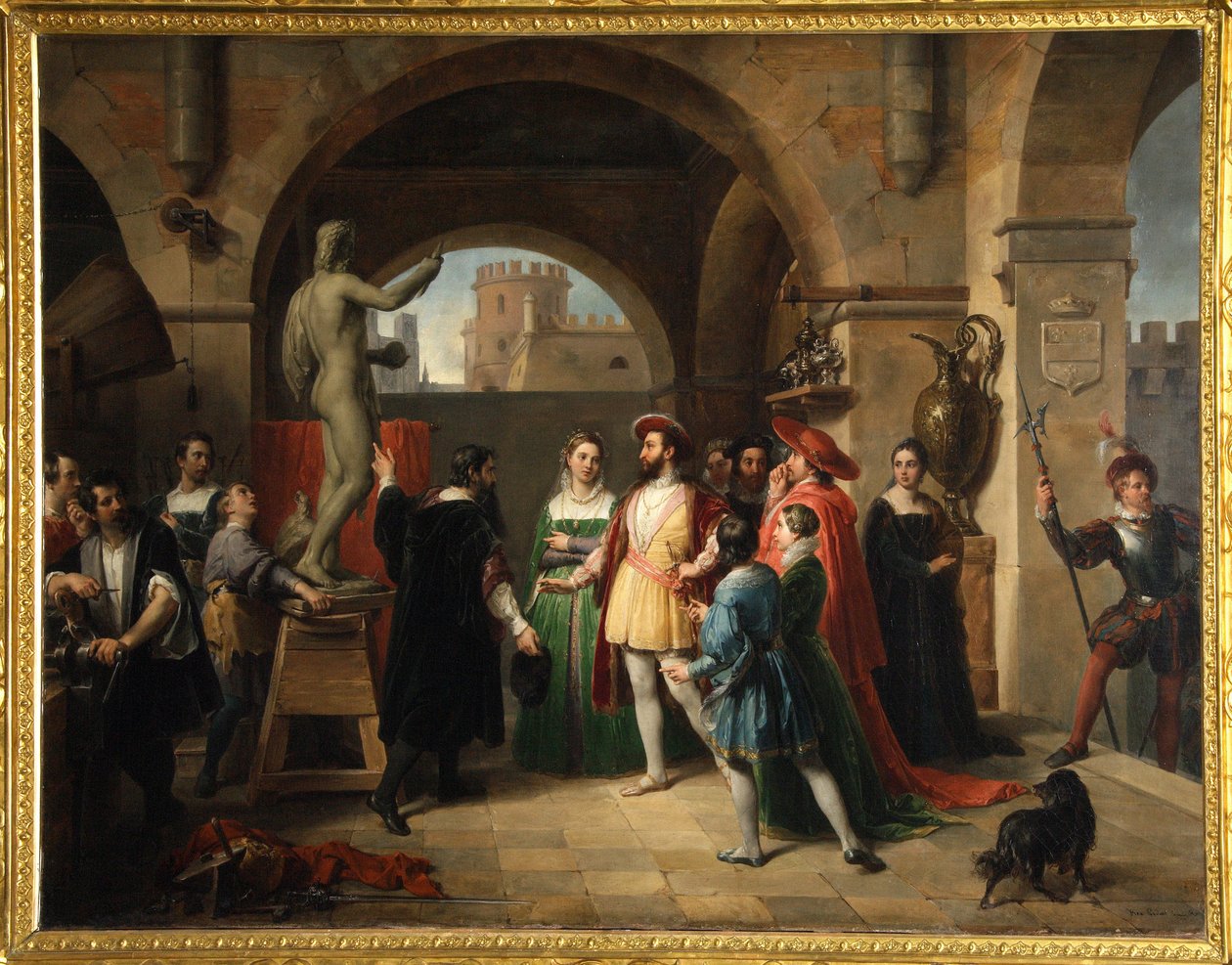 Franciszek I w Pracowni Benvenuto Cellini autorstwa Francesco Podesti