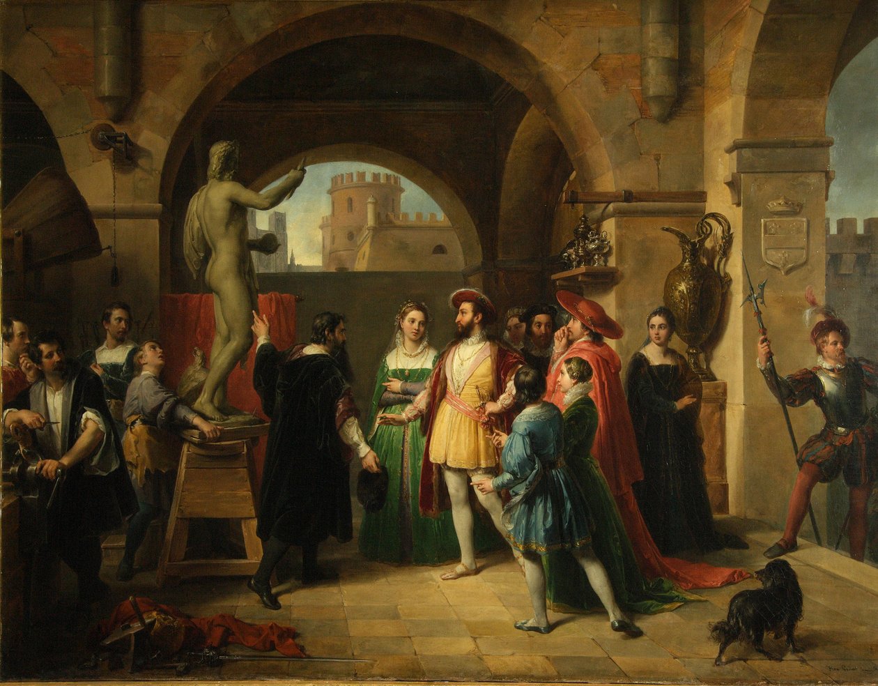 Franciszek I w pracowni Benvenuto Cellini, 1837 autorstwa Francesco Podesti