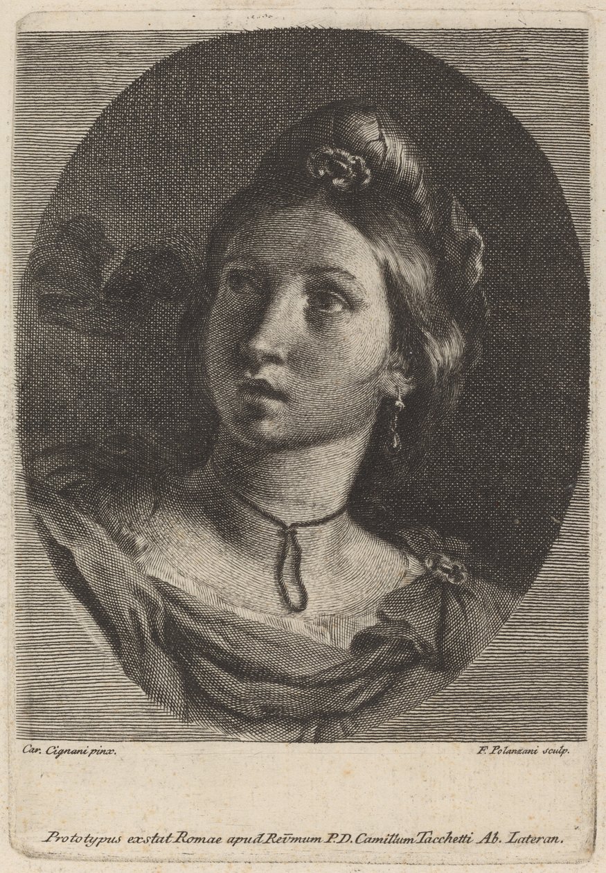 Głowa młodej kobiety autorstwa Francesco Polanzani after Carlo Cignani