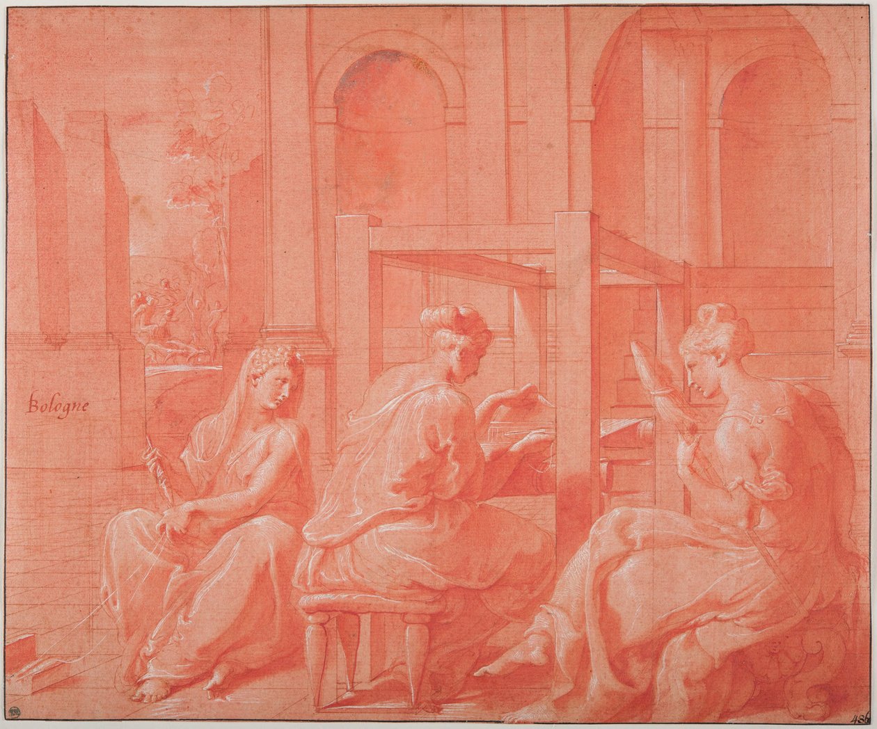 Alcytoe und ihre Schwestern autorstwa Francesco Primaticcio