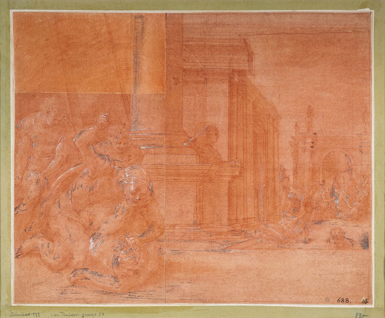 Odysseus bekämpft den Bettler Irus autorstwa Francesco Primaticcio