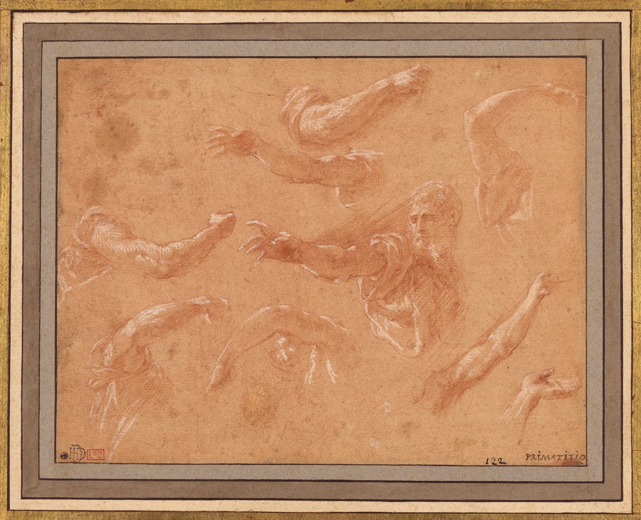 Studie von Gottvater mit Engeln autorstwa Francesco Primaticcio