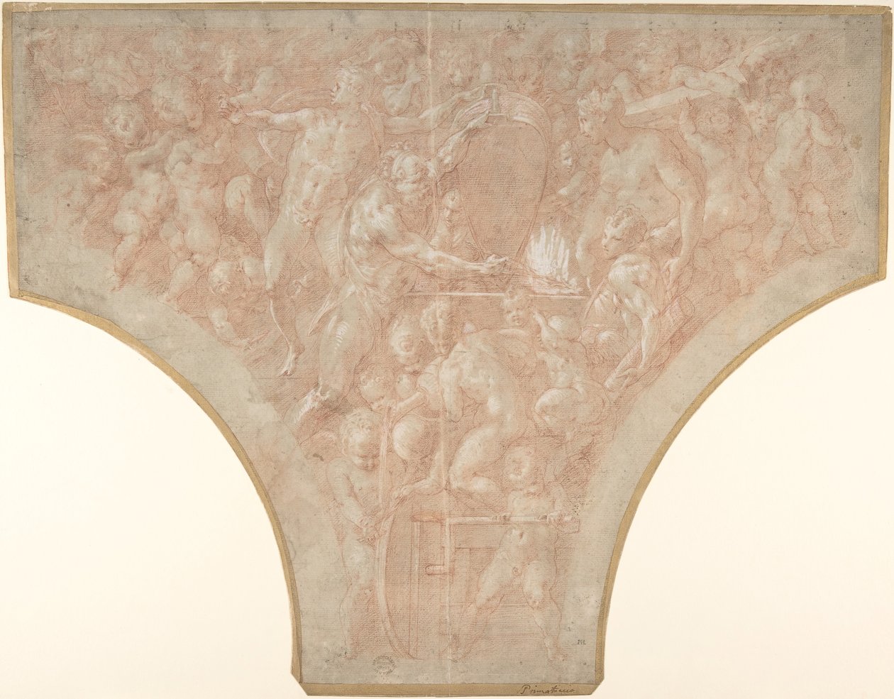 Wulkan wykuwa strzałki Kupidyna, 1552-56. autorstwa Francesco Primaticcio