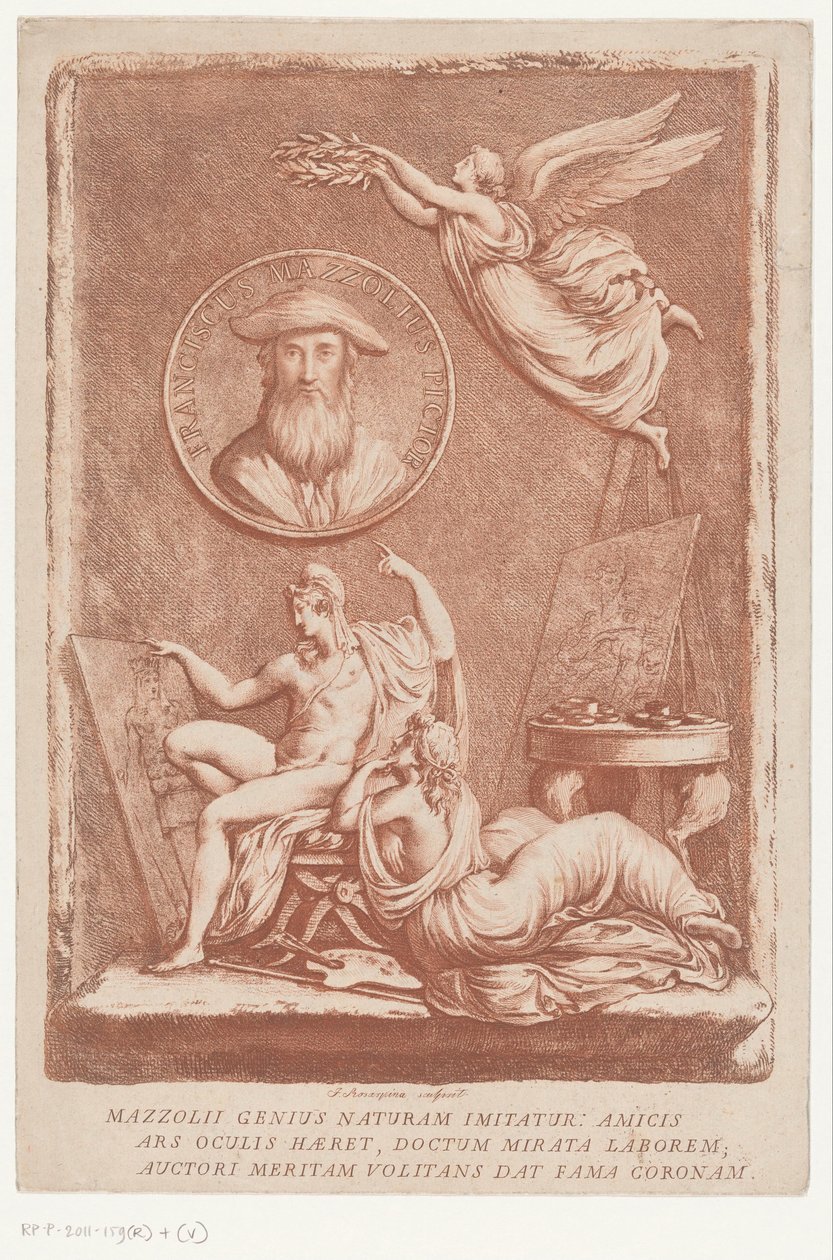 Alegoria artysty Francesco Mazzoli, znanego jako Parmigianino autorstwa Francesco Rosaspina
