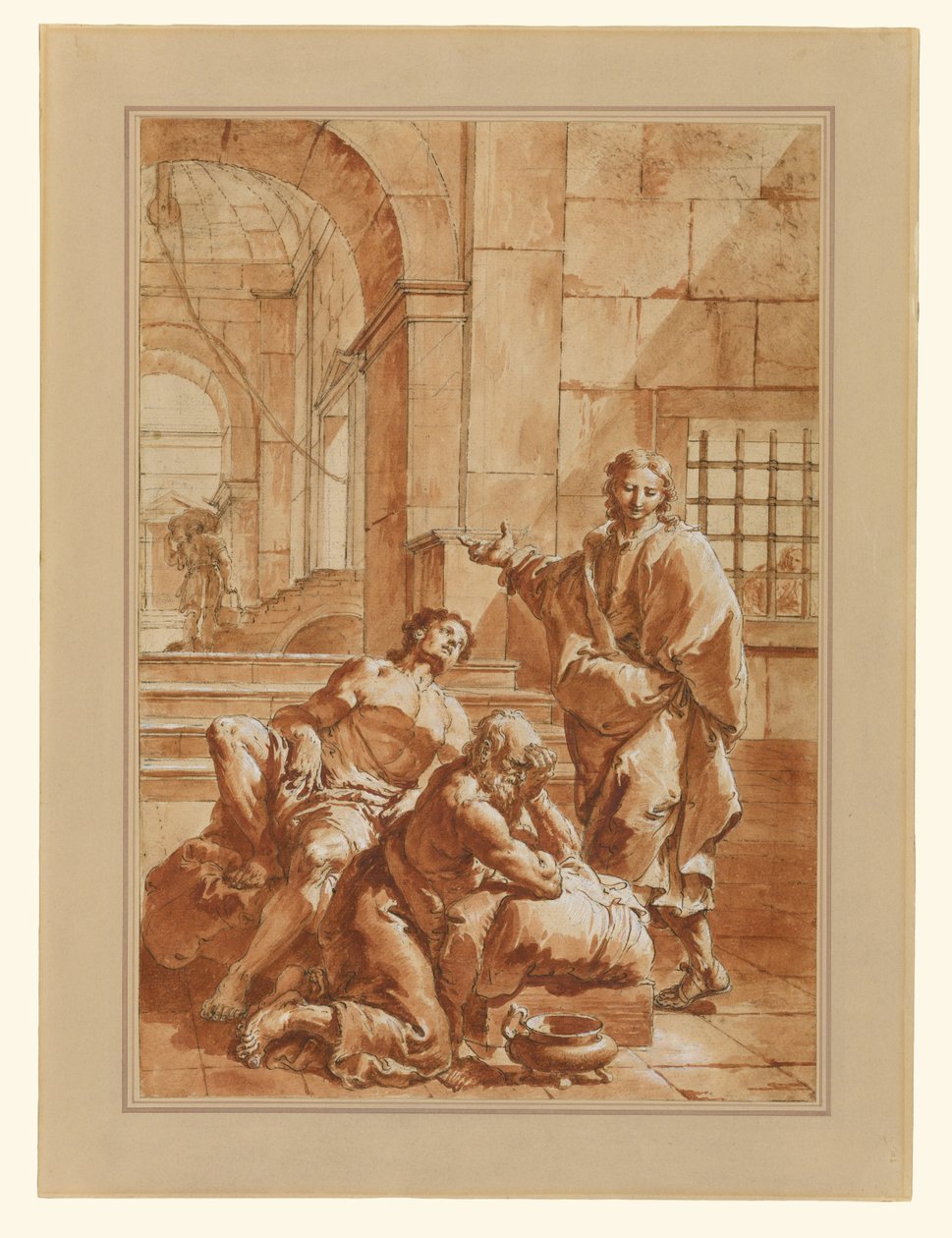 Józef interpretujący sny swoich współwięźniów autorstwa Francesco Salvator Fontebasso
