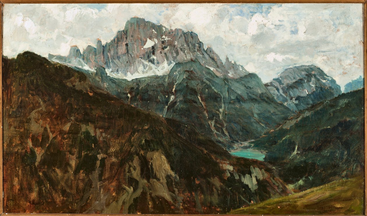 Pejzaż górski, Monte Civetta, Włochy (olej na płótnie) autorstwa Francesco Sartorelli