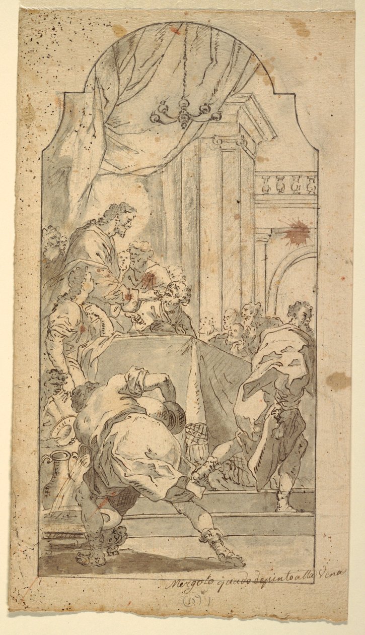 Rysunek Ostatnia Wieczerza, 1746-86 autorstwa Francesco Saverio Mergolo