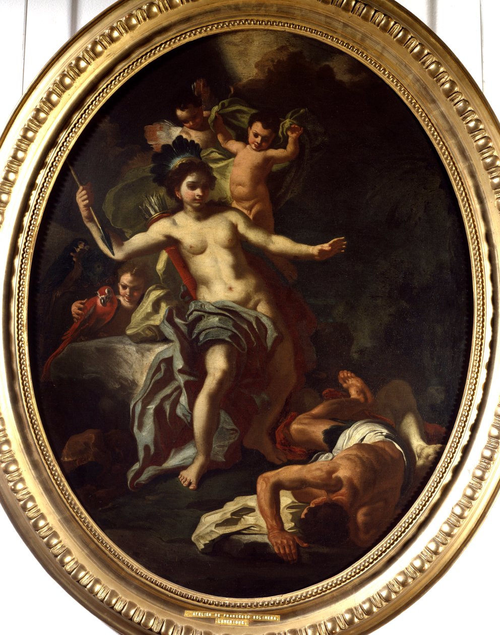 Alegoria Ameryki Obraz warsztatu Francesco Solimeny (1657-1747) (wew.) 1738 La Rochelle, Muzeum Nowego Świata. autorstwa Francesco Solimena