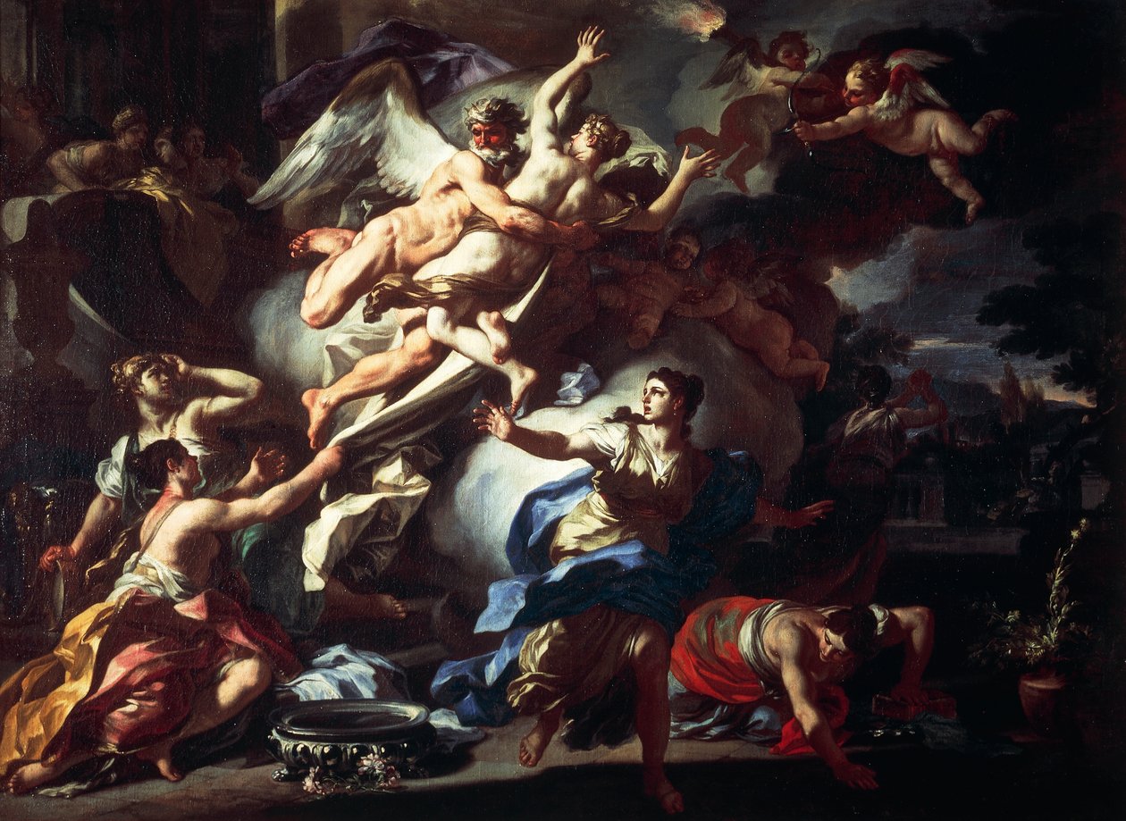 Boreas gwałci Orythię, Francesco Solimena (1657-1747), olej na płótnie, 99x135 cm. autorstwa Francesco Solimena