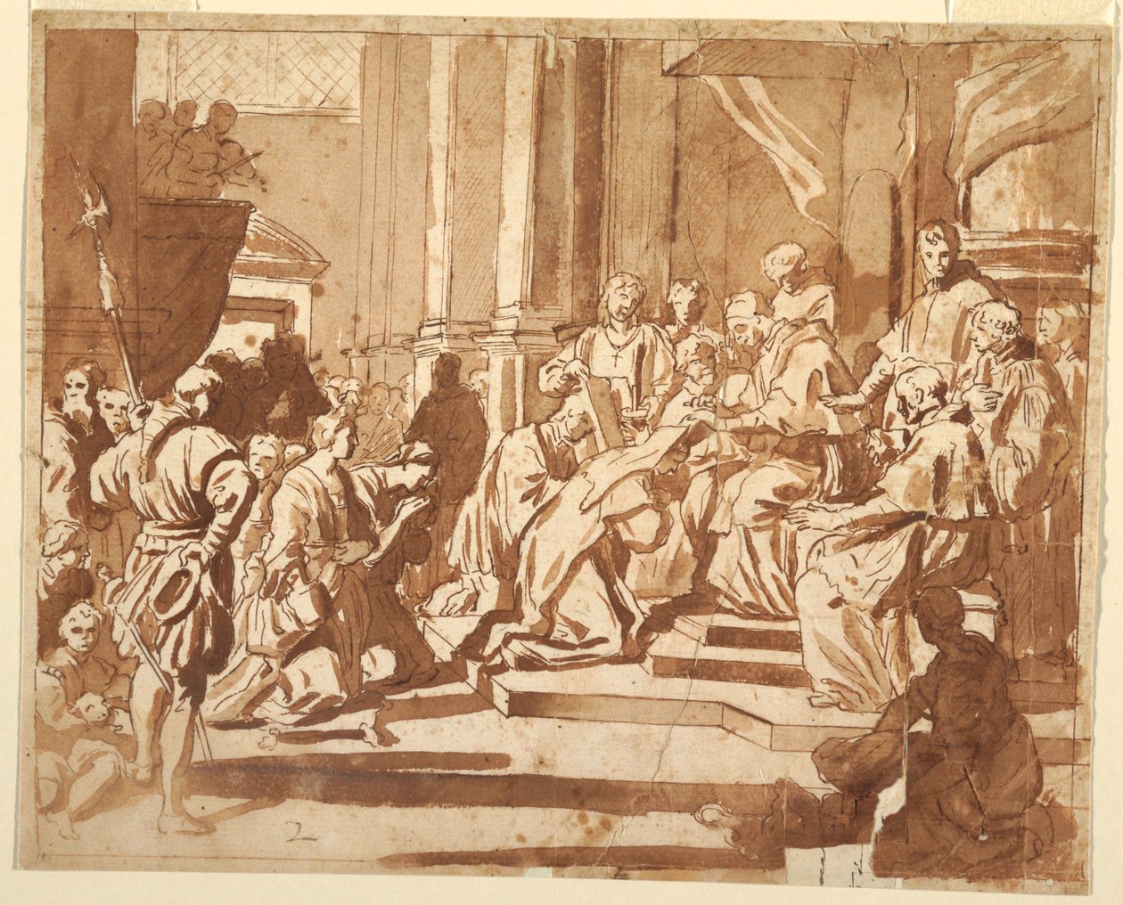 Klemens XI nadaje swojej siostrzenicy jako Nun autorstwa Francesco Solimena