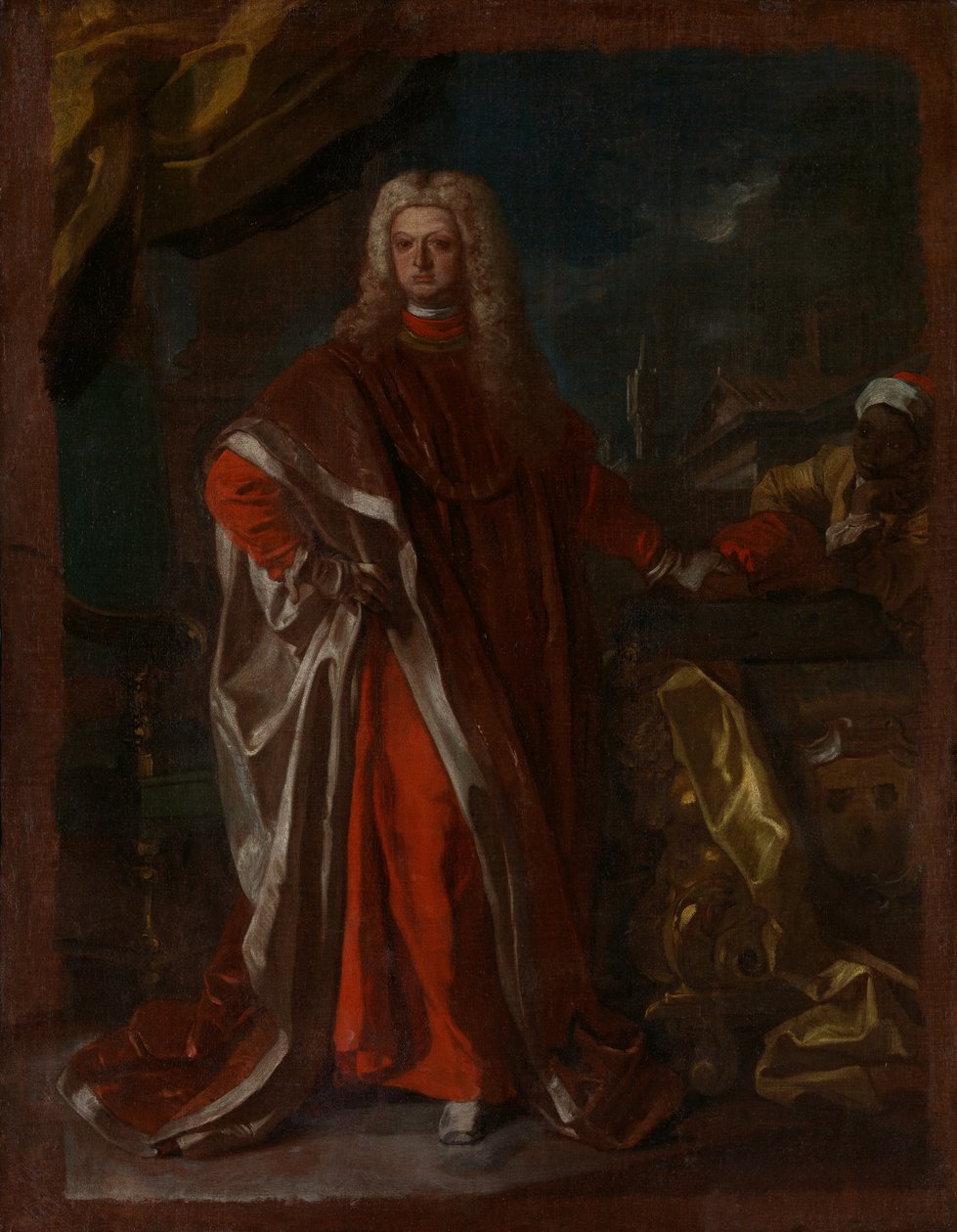 Diego Pignatelli dAragona 1687-1750 i zniewolony sługa afrykański, prawdopodobnie 1731 lub 1732. autorstwa Francesco Solimena