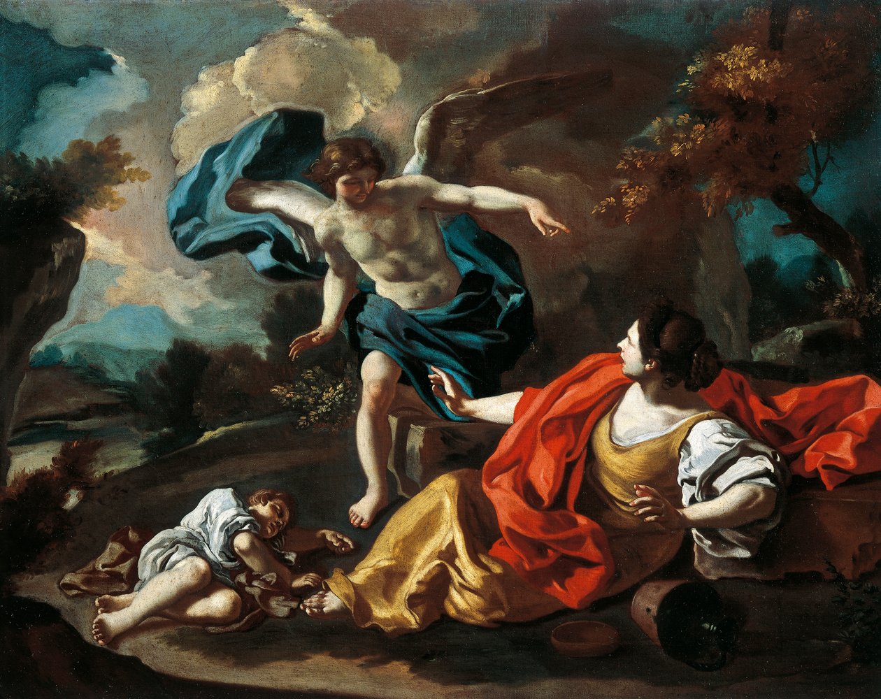 Hagar i Izmael, Francesco de Mura (1696-1782), olej na płótnie, 73x98 cm autorstwa Francesco Solimena