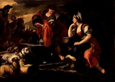Jakub i Rachela przy studni (olej na płótnie) autorstwa Francesco Solimena