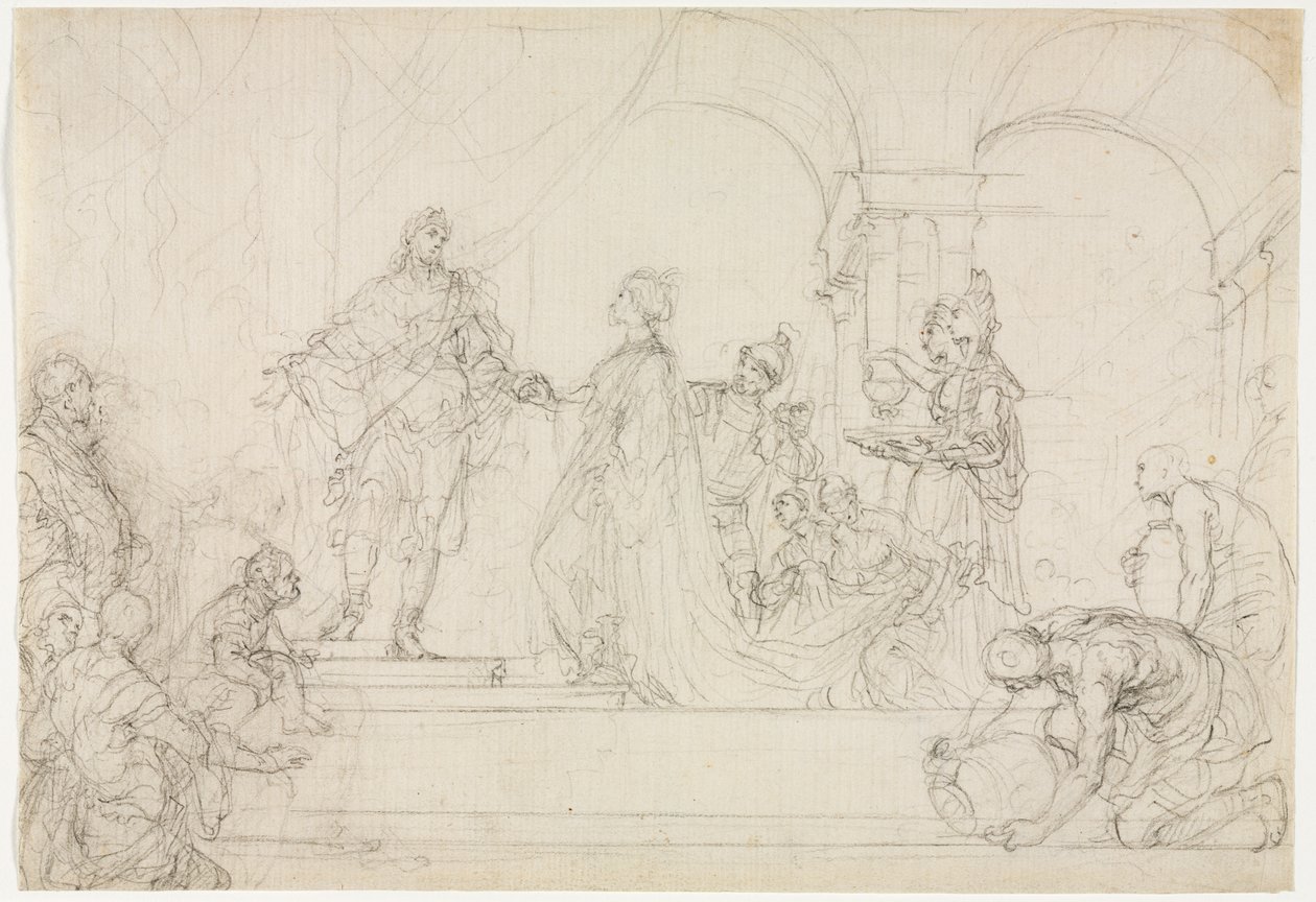 Spotkanie Salomona i królowej Saby. autorstwa Francesco Solimena