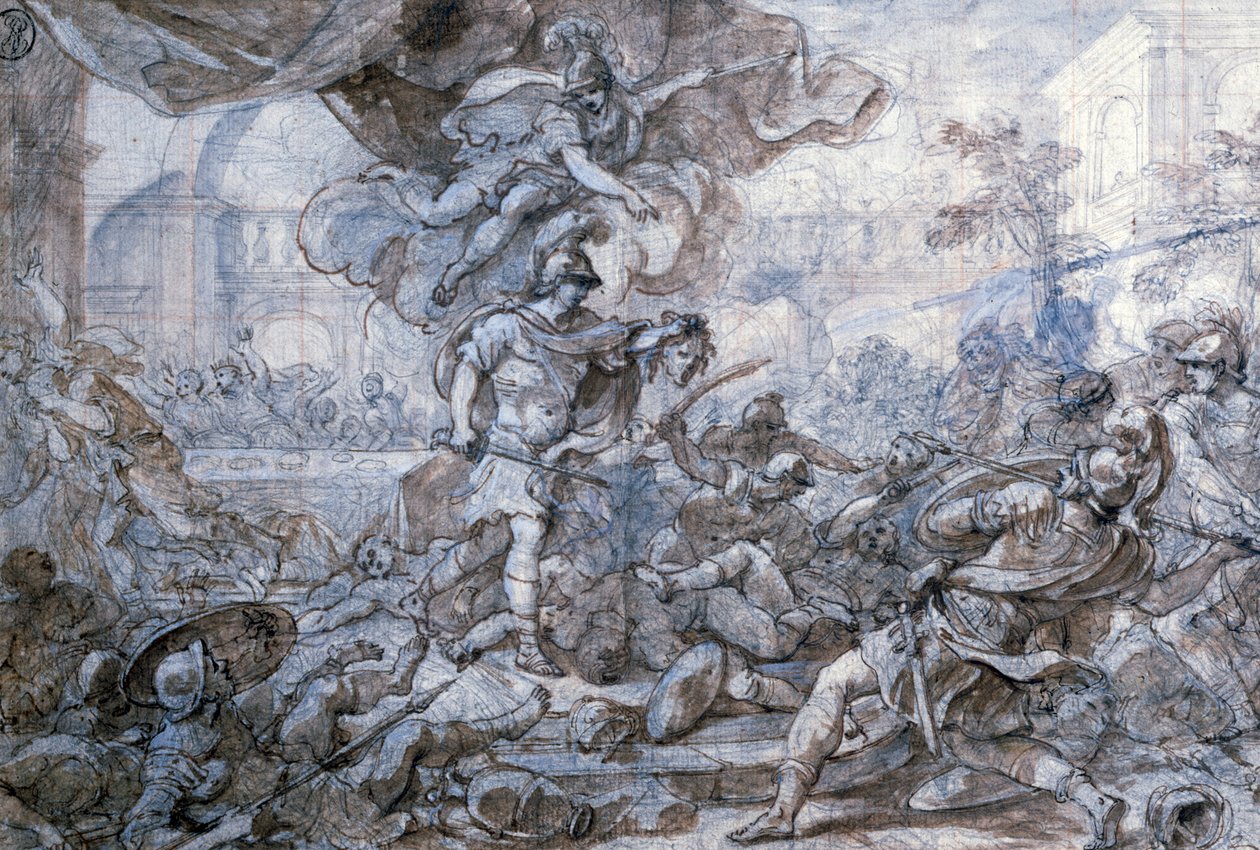 Perseusz trzymający głowę Meduzy, XVIII wiek autorstwa Francesco Solimena